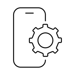 Smartphone Line Editable Stroke Icon. Mobile Phone Functions, Settings, Technology, Apps, Security, Shopping, Mobile Wallet, Marketing, Promotion, Communication Vector Illustration