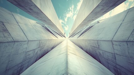 Abstract architectural detail of concrete structures.