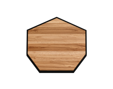 Hexagonal Wood Panel with Black Border Natural Grain Pattern.