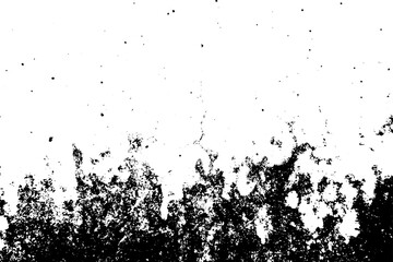 Black grunge texture on white background