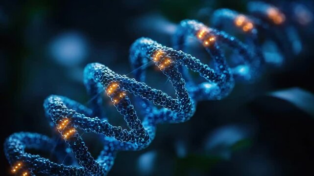 Illuminated double helix DNA structure
