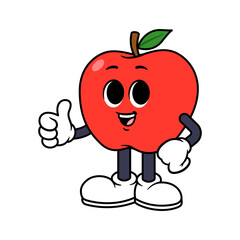 Vector Apple Character Thumbs Up
