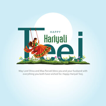 indian festival Happy Haryali Teej and Hartalika Teej. abstract vector illustration design
