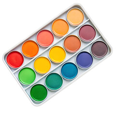 watercolor paints isolated on white
