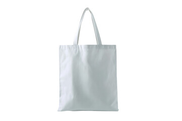Blank white tote bag mockup, isolated on black background.