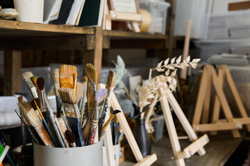 Essential Art Studio Tools Brushes and Easels in Every Creative Space for Artists