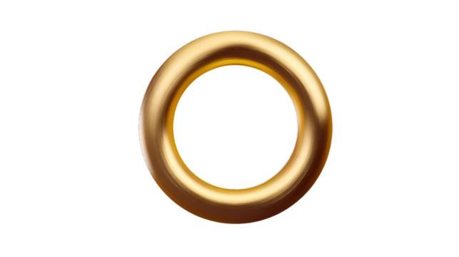a gold ring on a white background
