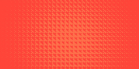Pop art background orange and red color dot haltone retro style vector illustation