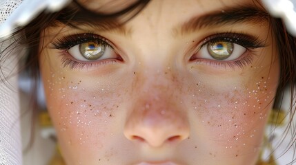 Close Up Of Woman With Teary Eyes In Thoughtful Moment