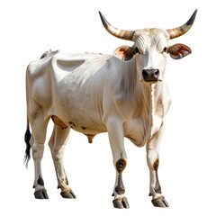 Untitled design - Majestic Zebu Cow with Distinctive Hump, isolated on a transparent background"