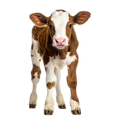Untitled design - Playful Young Calf Standing in a Curious Pose, isolated on a transparent background