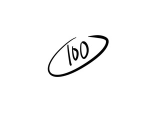 Bold Circle With Number 100