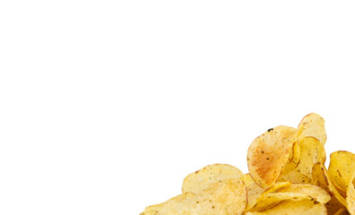 potato chips border with transparent edges