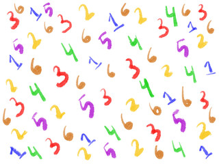 Random Colorful Numbers Repeating Pattern