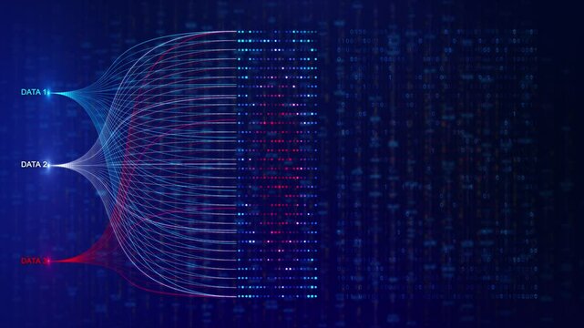 AI deep learning machine learning algorithm Neural flow network analytics innovation futuristic artificial intelligence machine learning complex science technology Big data analysis cyberspace 3D 4K