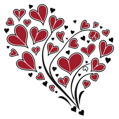 Romantic Red Heart Cluster – Love and Affection Vector Design