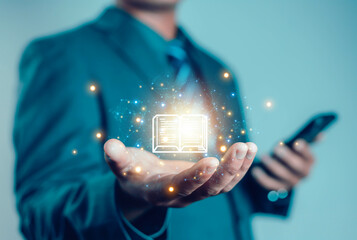 E-learning education concept, internet lessons and online webinar. who attends online lessons on a...