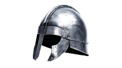 a helmet with a metal face and a metal rim