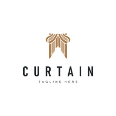 curtain logo design concept with a simple minimalist and elegant concept as a home decoration and product brand illustration template
