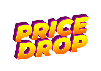 Bold Price Drop Graphic. yellow purple