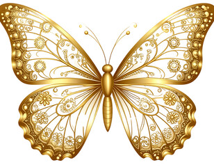 Untitled design - A Golden butterfly a transparent background