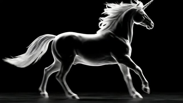 black horse isolated on black
