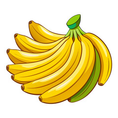 banana Fruits Vecto White Background