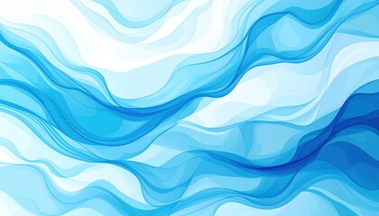 Fototapeta premium Abstract blue wave patterns flowing seamlessly across a tranquil background