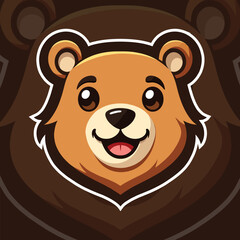 Cute bear head mascot logo