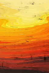 Peaceful sunset view over the sea with warm colors and beach scenery