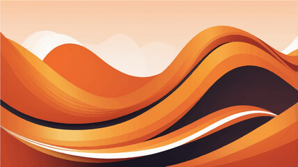 Abstract orange wave background with flowing curves and artistic design elements