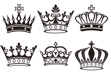 Black Crown Silhouettes Collection &ndash; Royal Icon Set
