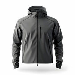 A front view of a windrunner jacket mockup, showcasing its lightweight design, isolated on a white background
