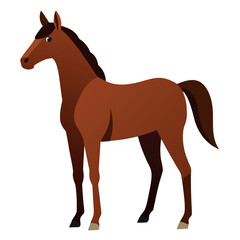 brown quarter horse vector illustration Vector icon isolated on white background