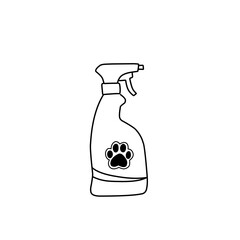 dog spray bottle line icon