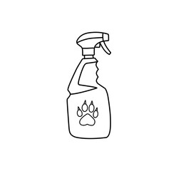 dog spray bottle line icon