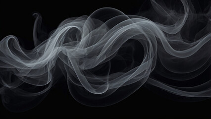 Obraz premium Soft Charcoal Smoke Flowing on Dark Background