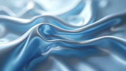 Abstract Rendering of Light Blue Flowing Fabric with Smooth Lines and Subtle Reflections Creating a Dreamy and Calming Effect