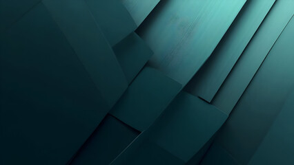 Abstract Arrangement Of Geometric Shapes Creating Depth And A Sense Of Modernity With Various Tones Of Teal