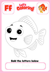 Fototapeta premium Let's Coloring Happy Fish