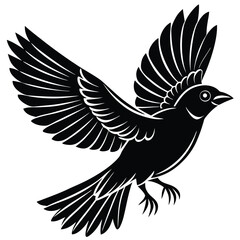 Fototapeta premium Elegant Silhouette of a Bird in Flight Vector Illustration