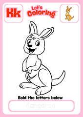 Let's Coloring Happy kangaroo 