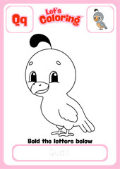 Let's Coloring Happy Quail