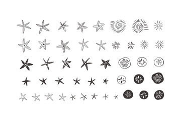 Hand drawn sea life doodle vector