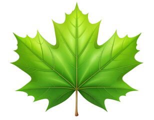 Untitled design - Artistic Maple Leaf with Gradient Green Tones, isolated on a transparent background"