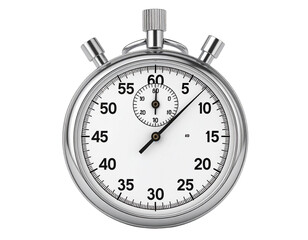 Untitled design - Classic Analog Stopwatch with Metallic Finish, isolated on a white background"