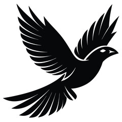 Fototapeta premium Majestic Silhouette Vector of a Bird in Flight Wings Full of Freedom