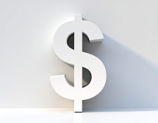 Dollar Sign Symbol in White Interior