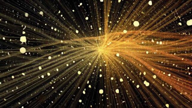 An abstract, non-physical space representing a digital network's core. Countless streams of light, like fiber optic cables, converge and diverge from a brilliant, pulsating central nexus. 