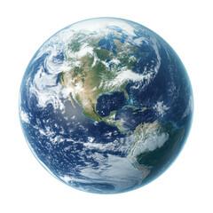 Obraz premium Earth North America view from space blue green clouds oceans planet isolated on a transparent background